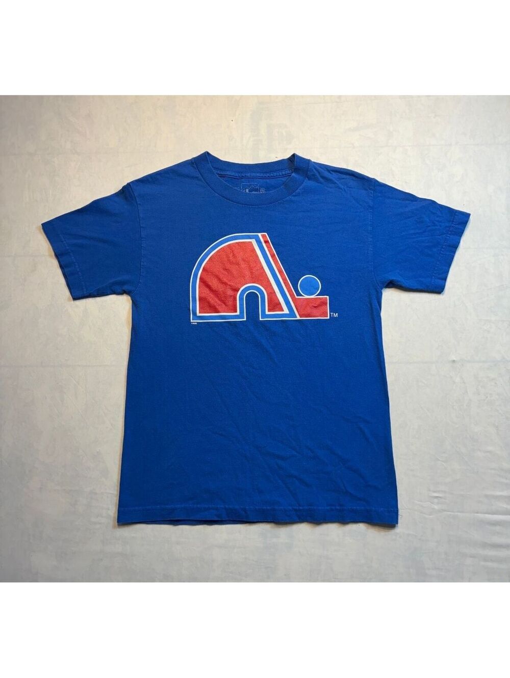Vintage Quebec Nordiques NHL Blue Graphic T-Shirt Size S/P
